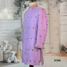 Load image into Gallery viewer, BT2506 Lavender Embroidered Dad Son Indo-Western Kurta | Custom Party Wear for Weddings &amp; Family
