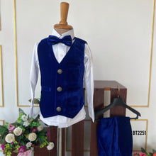 Load image into Gallery viewer, BT2251 💙 Royal Blue Velvet Suit – A Dapper Look for Your Little Gentleman! 👔✨
