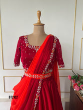 Load image into Gallery viewer, BT2102  Elegant Red-Orange Lehenga for Radiant Moms 🌹✨
