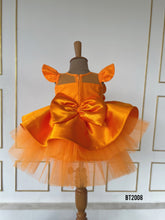 Load image into Gallery viewer, BT2008 🌼 Radiant Orange Flower Dress – Perfect for Birthday Sparkles! ✨🌸

