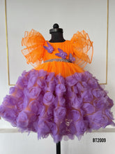 Load image into Gallery viewer, BT2009 🦋 Vibrant Orange &amp; Purple Butterfly Dress – Perfect for Fairy-Tale Celebrations! 🧚‍♀️🎉
