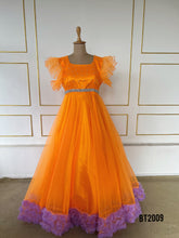 Load image into Gallery viewer, BT2009 🦋 Vibrant Orange &amp; Purple Butterfly Dress – Perfect for Fairy-Tale Celebrations! 🧚‍♀️🎉
