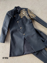 Load image into Gallery viewer, BT1958 Regal Lion Embroidered Party Wear Jacket For Baby Boys

