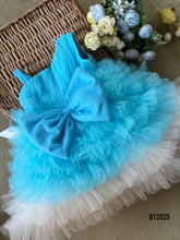 Load image into Gallery viewer, BT2025 ✨ Magical Sky-Blue Butterfly Party Dress for Little Princesses ✨

