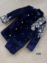 Load image into Gallery viewer, BT2091 🌌 Midnight Majesty: Elegant Navy  Party Wear Ensemble for Little Princes 🌌
