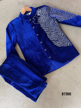 Load image into Gallery viewer, BT1990 Royal Blue Majesty: Enchanting Lion Embroidery Boys Party Wear
