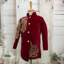 Load image into Gallery viewer, BT2632 Royal Red Embroidered Sherwani for Baby Boy | Luxury Birthday &amp; Wedding Party Wear

