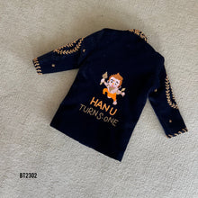 Load image into Gallery viewer, BT2302 🦸‍♂️ Divine Baby Hanuman Birthday Sherwani – Celebrate Your Little Hero’s Big Day! 🎉✨
