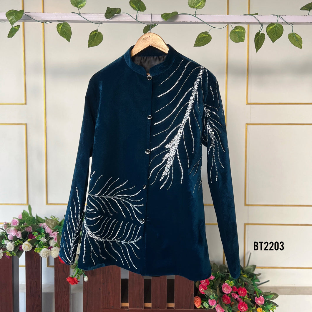 BT2203 Teal Elegance Boys Party Wear Jhodpuri A Dazzling Look for Your Little Gentleman 🌟✨