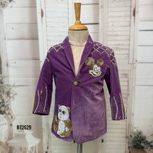 Load image into Gallery viewer, BT2629 Purple Velvet Cartoon Blazer for Baby Boy | Luxury Birthday &amp; Photoshoot Party Wear
