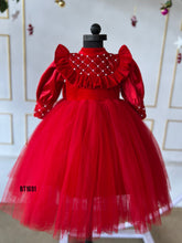 Load image into Gallery viewer, BT1691 Velvet Pearls Winter Party Wears For Baby Girls

