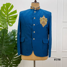 Load image into Gallery viewer, BT2708 Royal Sapphire Designer Jodhpuri Suit for Dad
