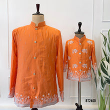 Load image into Gallery viewer, BT2460 Underwater Theme Embroidered Dad &amp; Son Designer Jodhpuri Set 🌊🐚🧡
