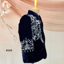 Load image into Gallery viewer, ❄️ BT2479 Frosted Elegance Baby Boy Velvet Jodhpuri Suit
