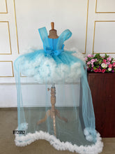 Load image into Gallery viewer, BT2092 ❄️ Frozen Dream: Magical Blue Dress for Little Ice Queens ❄️
