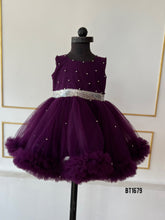 Load image into Gallery viewer, BT1679 Enchanted Amethyst: A Sparkling Purple Party Dress for Your Little Gem

