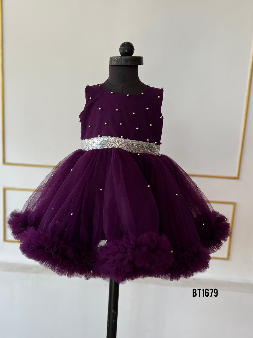 BT1679 Enchanted Amethyst: A Sparkling Purple Party Dress for Your Little Gem