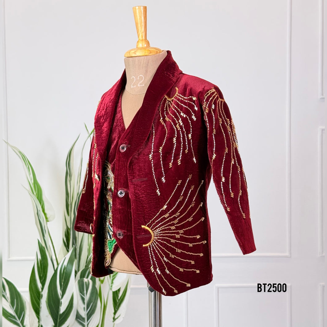 BT2500 Ocean Theme Baby Boy Blazer | Royal Party Wear for Birthdays & Weddings