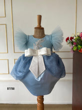 Load image into Gallery viewer, BT1768 Sky Blue Tulle Party Dress with Sparkling Swan Appliqué
