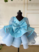 Load image into Gallery viewer, BT1647 Crinoline Bouncy Birthday Party Wear Frock  For Baby Girls
