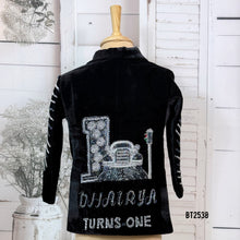 Load image into Gallery viewer, BT2538 Black Velvet Sequin Burst Party Blazer for Boys
