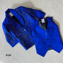 Load image into Gallery viewer, BT2381 Royal Blue Baby Boy Blazer with Hand Embroidery – Premium Party Wear Outfit
