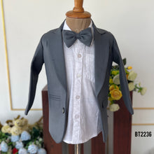 Load image into Gallery viewer, BT2236 🎩 Dapper Grey Tuxedo – Classic Elegance for Your Little Gentleman! 🤵✨
