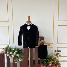 Load image into Gallery viewer, BT2275 Royal Black Velvet Suit – A Classy Statement for Your Little Gentleman! 🍷✨
