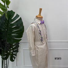 Load image into Gallery viewer, BT2673 Ivory White Floral Suspender Outfit for Baby Boy
