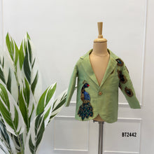 Load image into Gallery viewer, BT2442 Designer Baby Boy Party Wear Blazer with Peacock Handwork
