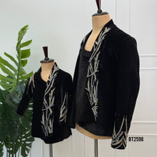 Load image into Gallery viewer, BT2598 Luxury Black Velvet Dad &amp; Son Designer Party Wear Blazer Combo
