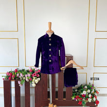 Load image into Gallery viewer, BT2314 👑 Royal Majesty Velvet Jacket – Timeless Elegance for Your Little King! 💜✨
