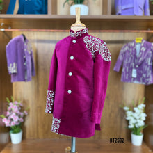 Load image into Gallery viewer, BT2592 Premium Velvet Baby Boy Sherwani Heavy Cuff &amp; Shoulder Embroidery
