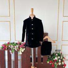 Load image into Gallery viewer, BT2317 ✨ Majestic Black Velvet Royal Outfit for Boys ✨
