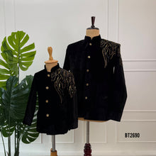 Load image into Gallery viewer, BT2690 Royal Noir Dad &amp; Son Matching Velvet Blazer Set
