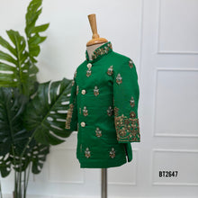 Load image into Gallery viewer, BT2647 Emerald Green Designer Baby Boy Sherwani
