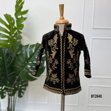 Load image into Gallery viewer, BT2640 Royal Black Embroidered Sherwani for Baby Boy | Luxury Wedding &amp; Birthday Party Wear

