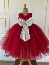 Load image into Gallery viewer, BT1883 Crimson Sparkle Party Frock  Twirl-Ready for Little Divas
