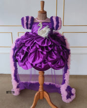 Load image into Gallery viewer, BT1778 Royal Ruffles Majestic Purple Peacock Party Dress
