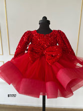 Load image into Gallery viewer, BT1757 Ruby Red Sparkle Dress for Little Showstoppers
