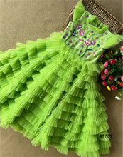 Load image into Gallery viewer, BT1521 Girls  Heavy Hand Embroidery Multilayer Birthday Frock
