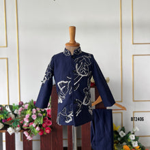 Load image into Gallery viewer, BT2406 Navy Blue Boys Embroidered Sherwani Set – Premium Wedding &amp; Party Wear Outfit
