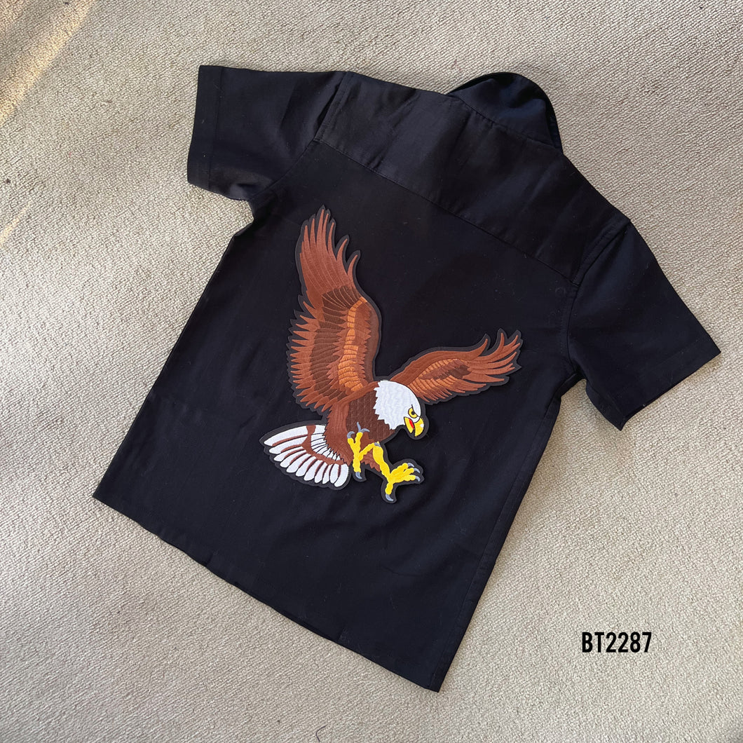 BT2287 🦅 Soaring Eagle Embroidered Shirt – Bold, Fierce & Unstoppable! ⚡🔥