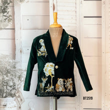 Load image into Gallery viewer, BT2519 Forest Green Animal Embroidered Baby Boy Blazer for Birthday &amp; Party Wear
