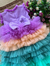 Load image into Gallery viewer, BT1623 Hand Embroidered Flower Theme Birthday Party Frock For Baby Girls
