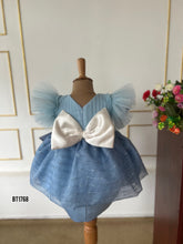 Load image into Gallery viewer, BT1768 Sky Blue Tulle Party Dress with Sparkling Swan Appliqué
