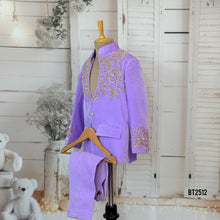 Load image into Gallery viewer, BT2512 Lavender Luxury Party Wear Blazer for Baby Boy
