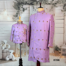 Load image into Gallery viewer, BT2506 Lavender Embroidered Baby Boy Indo-Western Blazer | Royal Party Wear for Birthdays &amp; Weddings
