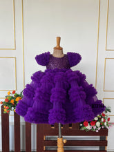 Load image into Gallery viewer, BT2144  Royal Plum Ruffle Dream Dress 💜👑
