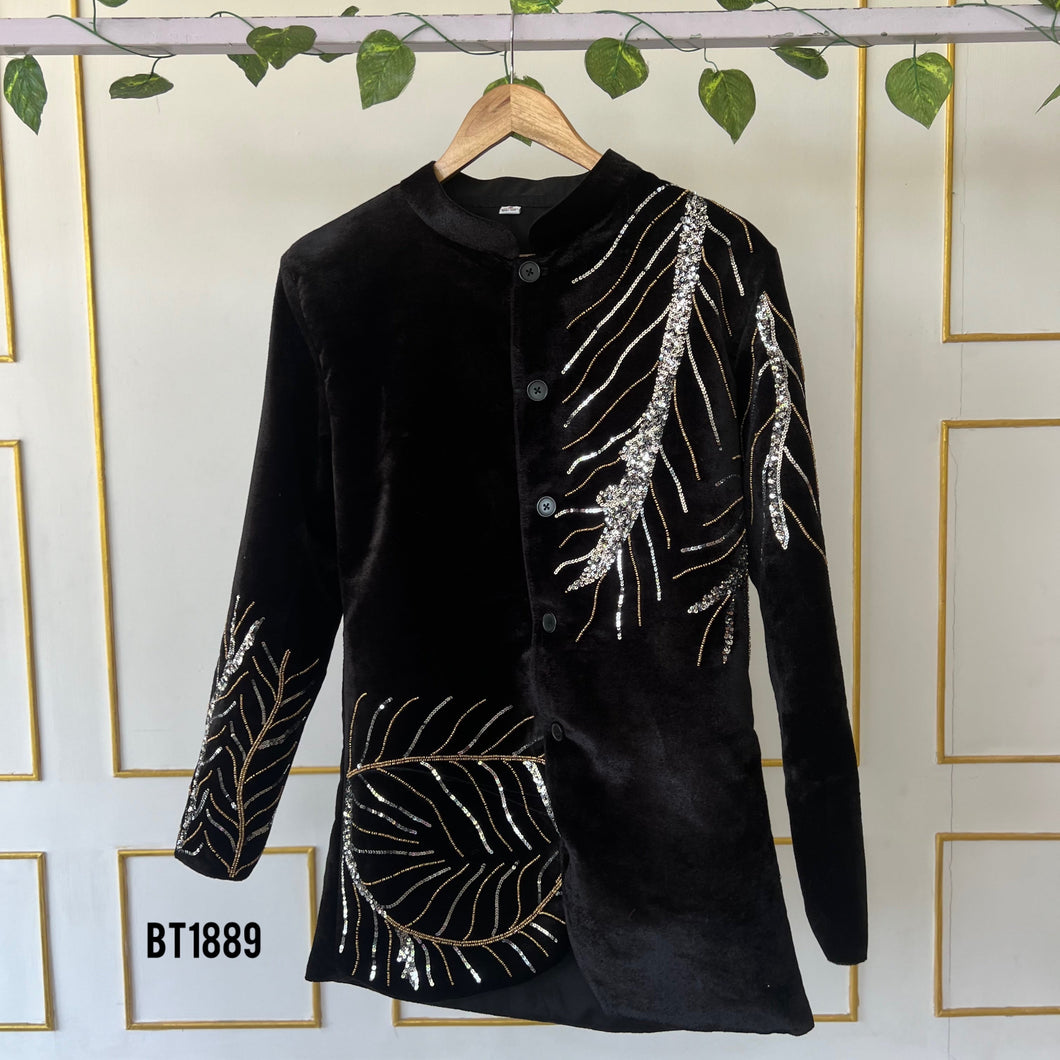 BT1889 Velvet Sparkle Boys Party Wear Blazer